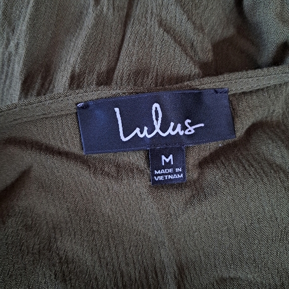 Lulus Harbor Point Olive Green Wrap Dress Size Medium NWT - Picture 7 of 9